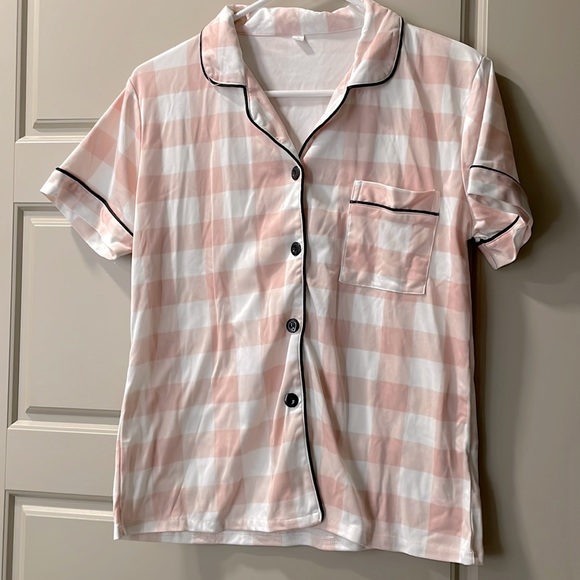 Pink Plaid Short Pajama Set - Picture 1 of 4